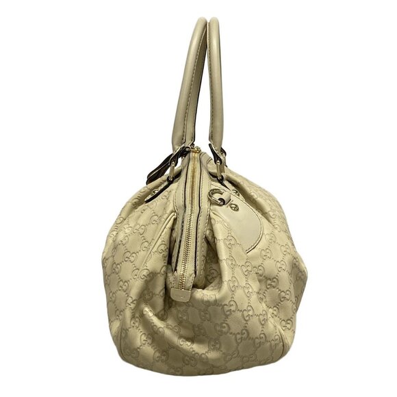 Auth GUCCI Sukey/Guccissima 223974 Cream Leather Handbag - Picture 4 of 16